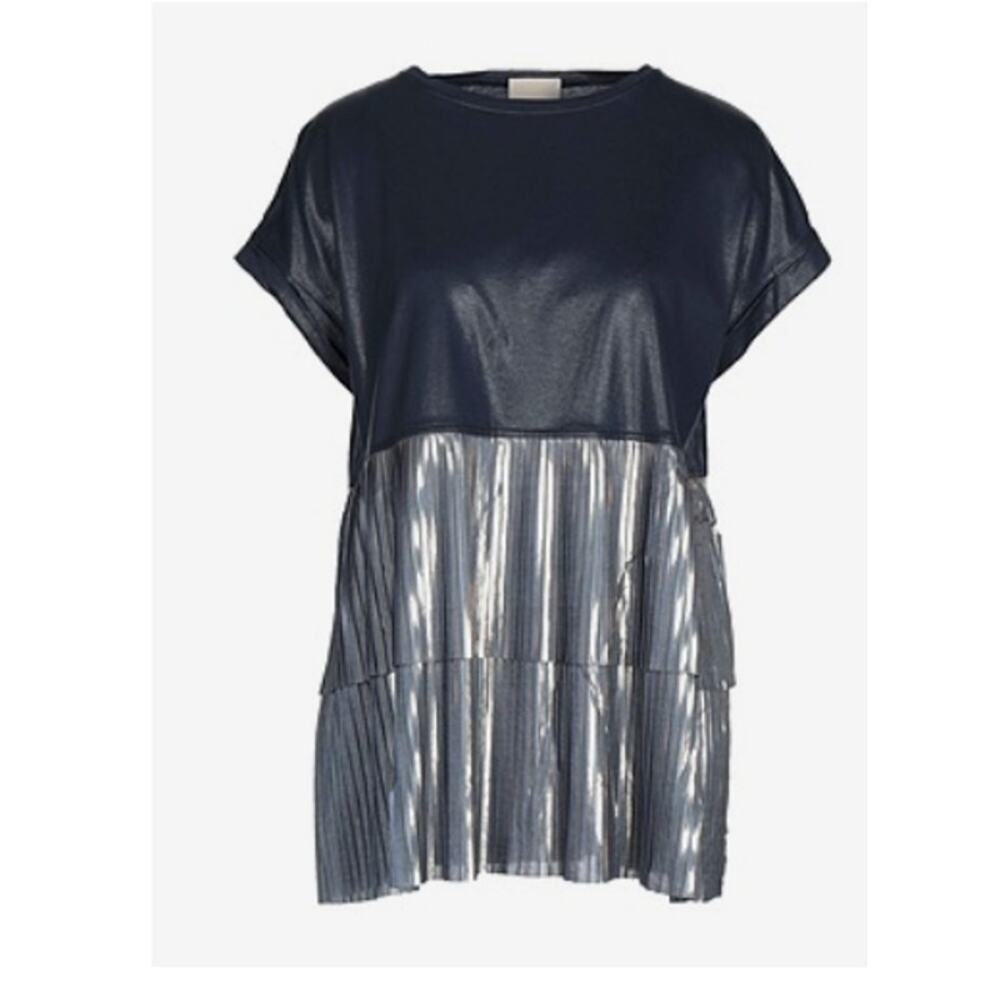 Jijil metallic blouse Dark blue silver size 8